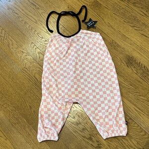 Pixielane Pink and White Checkered Kids Romper 18-24 MONTH NWT
